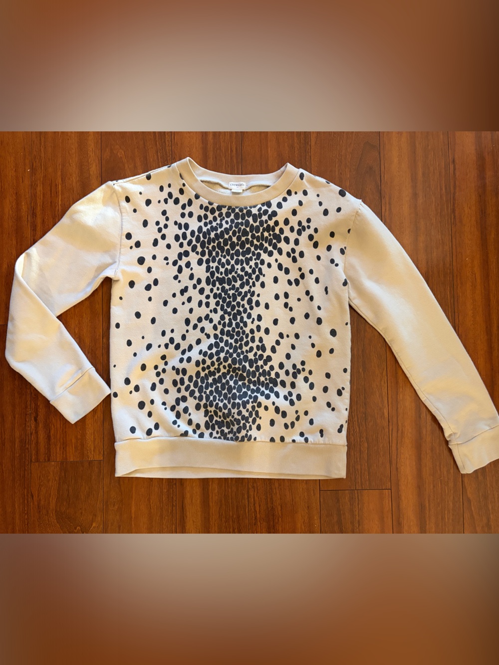 Crewcuts Girls Cream Sweatshirt with Black Dot Gradient